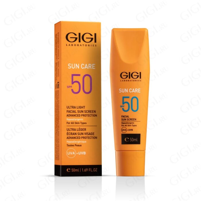 GIGI Sun Care Ultra Light veido apsaugos nuo saulės patobulinta apsauga SPF50 UVA/UVB Visiems odos tipams 50 ml