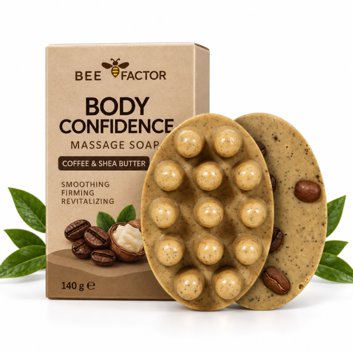 Bee Factor Body Confidence šveičiamasis masažinis kūno muilas, 140 g